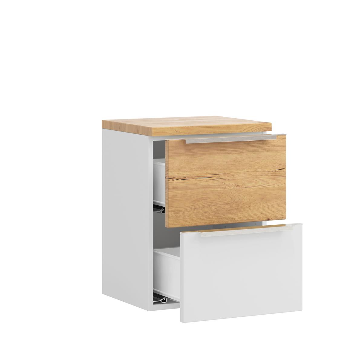 Unterschrank Verona Weiß/Wildeiche B: 40cm - Wildeiche/Weiß, Trend, Holzwerkstoff (40/54/35cm) - Held