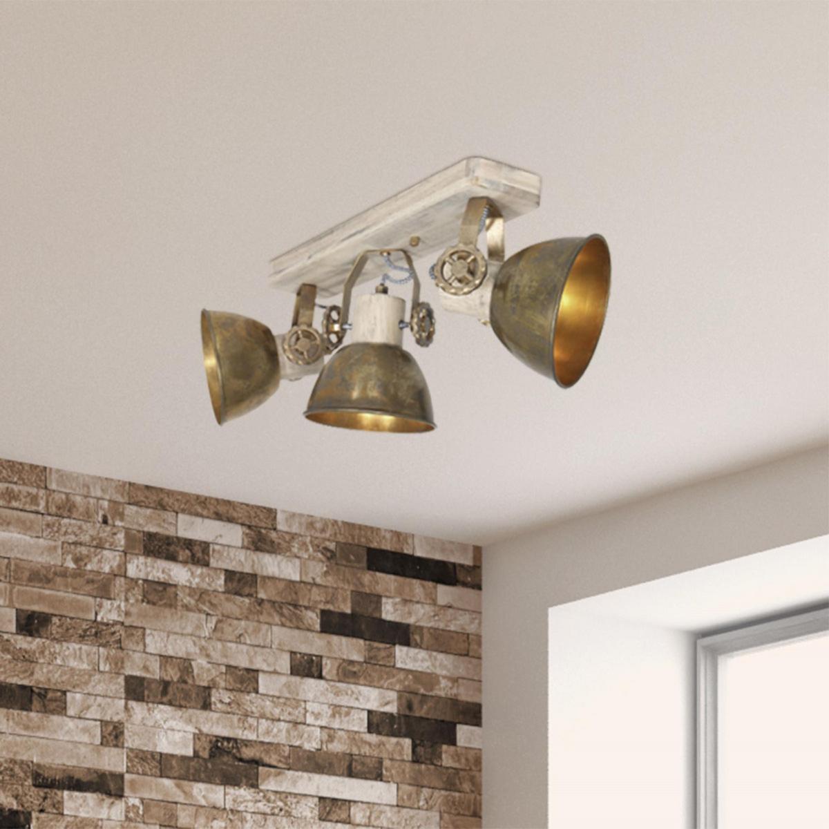 Deckenspots Gearwood - Bronzefarben/Kupferfarben, Trend, Holz/Metall (59/19/23cm)