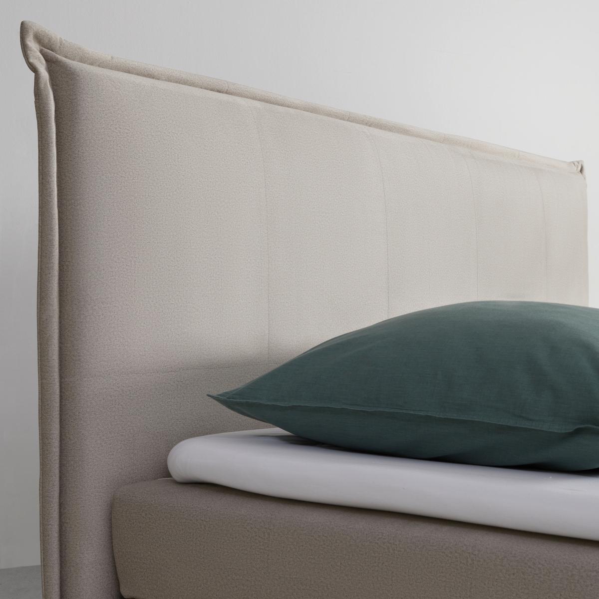 Posteľ boxspring s toperom, 200x200 cm, béžová - chrómová/béžová, Modern, kov/drevo (200/200cm) - Bessagi Home