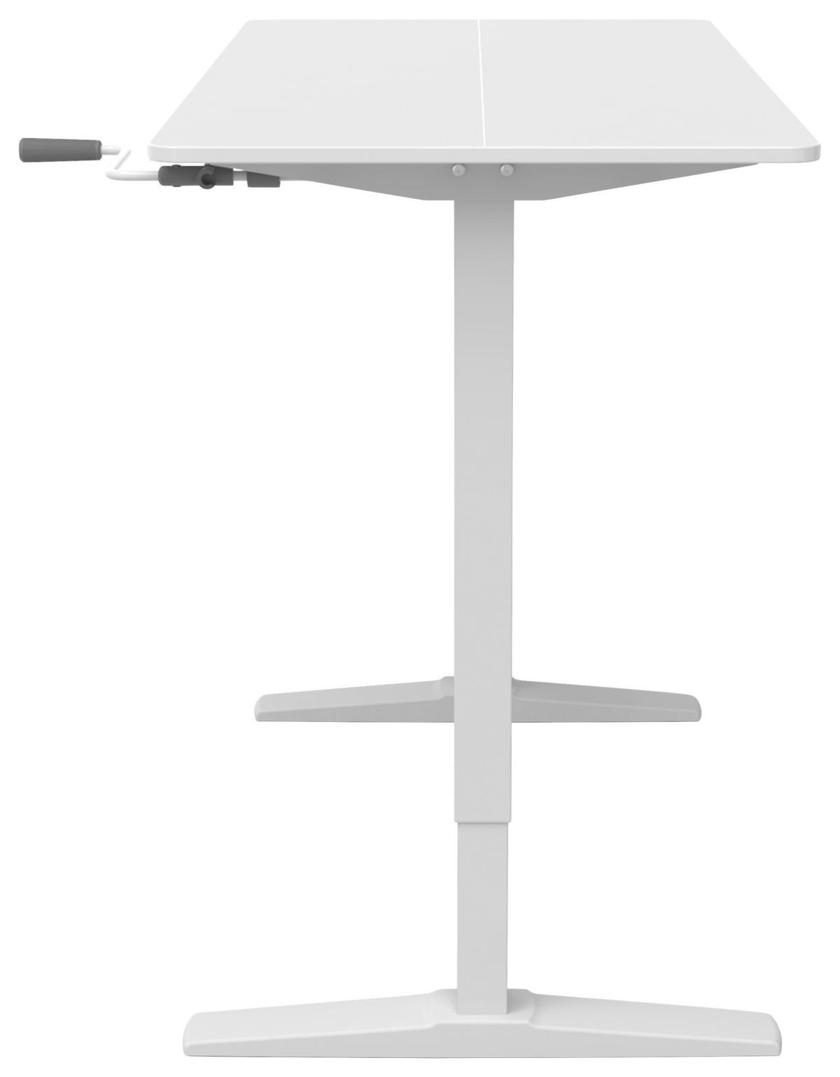 Schreibtisch 120x75-120x60 cm Easy Weiß - Weiß, MODERN, Holzwerkstoff/Kunststoff (120/75-120/60cm) - MID.YOU
