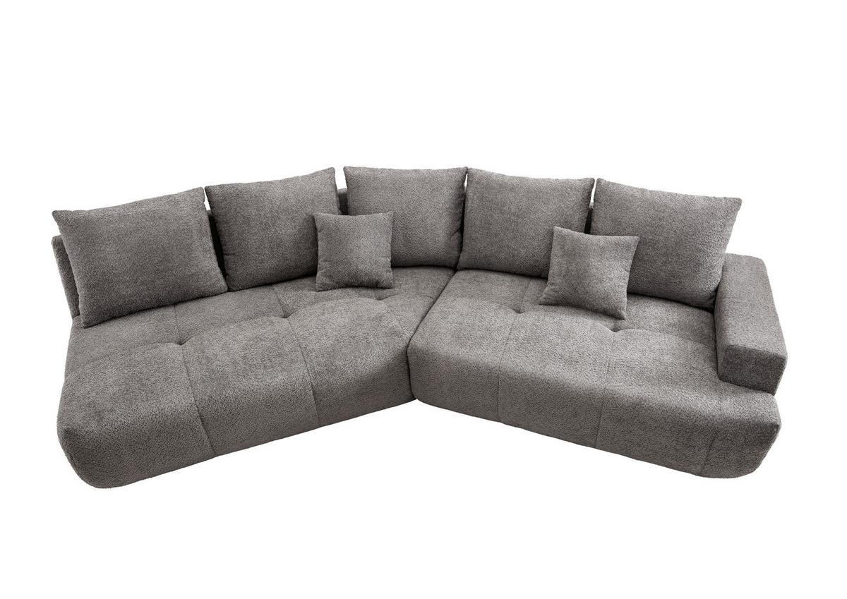 Big Sofa Fertilia Bouclé Anthrazit, B: 323 cm - Anthrazit/Schwarz, MODERN, Textil (323/91/155cm) - Livetastic