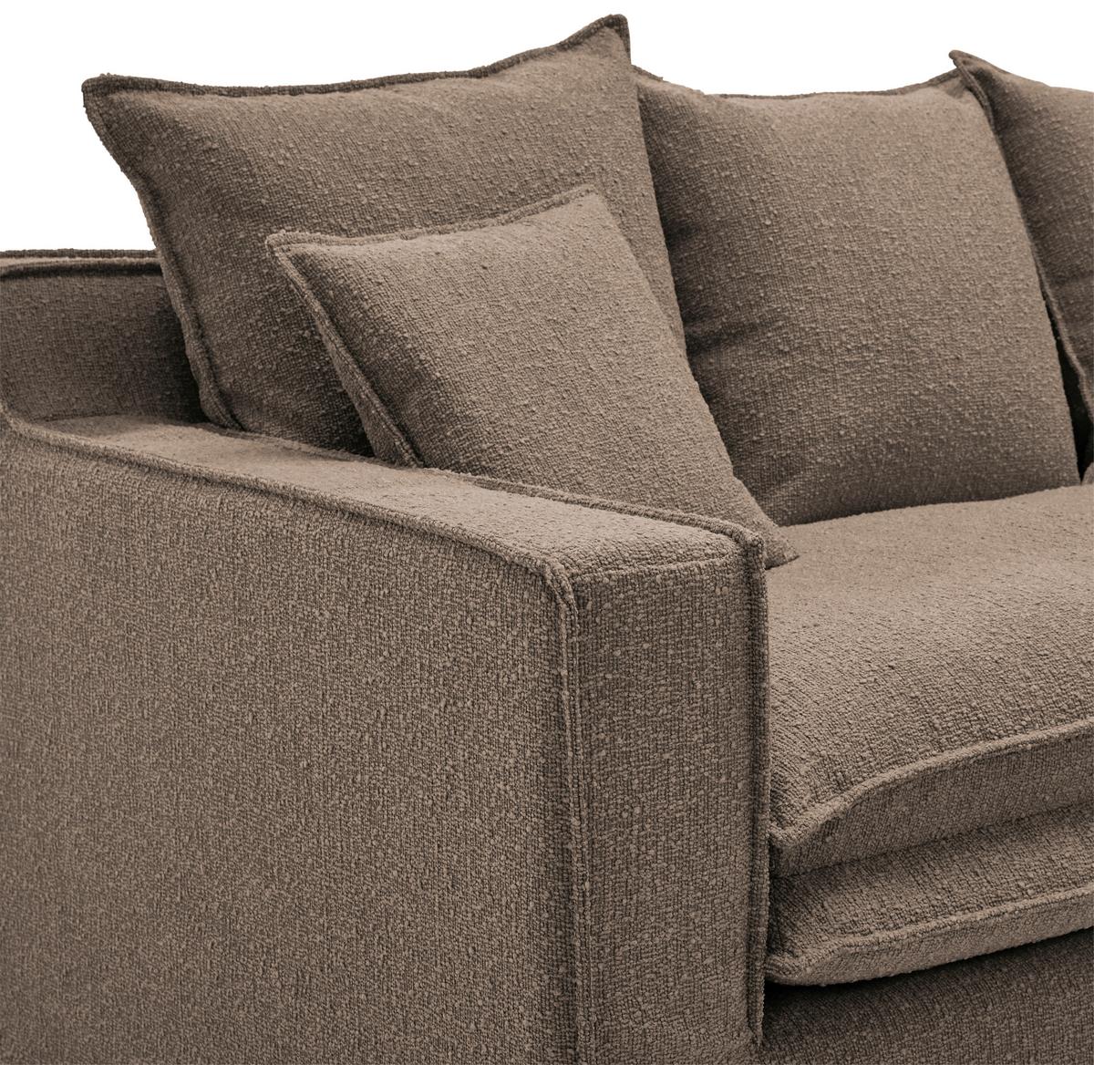 3-Sitzer-Sofa Aurora - Schwarz/Braun, Trend, Textil (227/92/105cm) - Livetastic