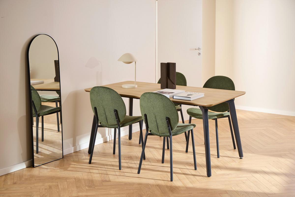 JEDÁLENSKÝ STÔL CADIZ 160 - čierna/prírodná farba, Trend, kov/kompozitné drevo (160/75/90cm) - MID.YOU