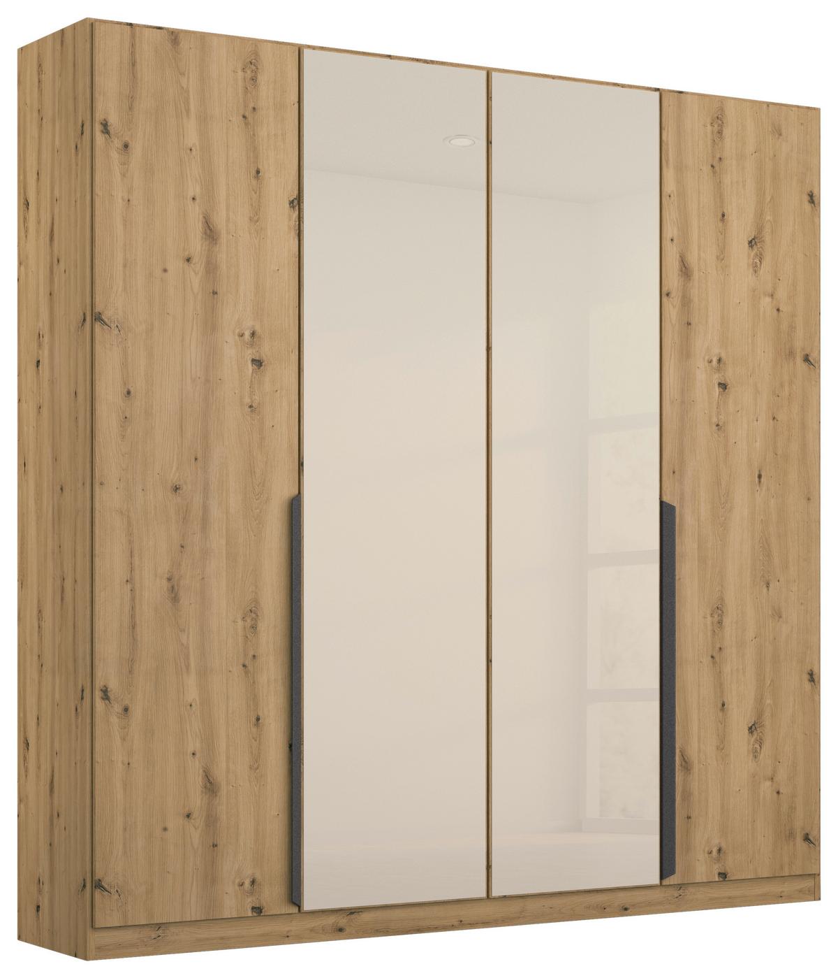 Drehtürenschrank Artemix 181 cm Champagner/Eiche Dekor - Champagner/Eiche Artisan, MODERN, Glas/Holzwerkstoff (181/210/54cm) - Rauch Möbel