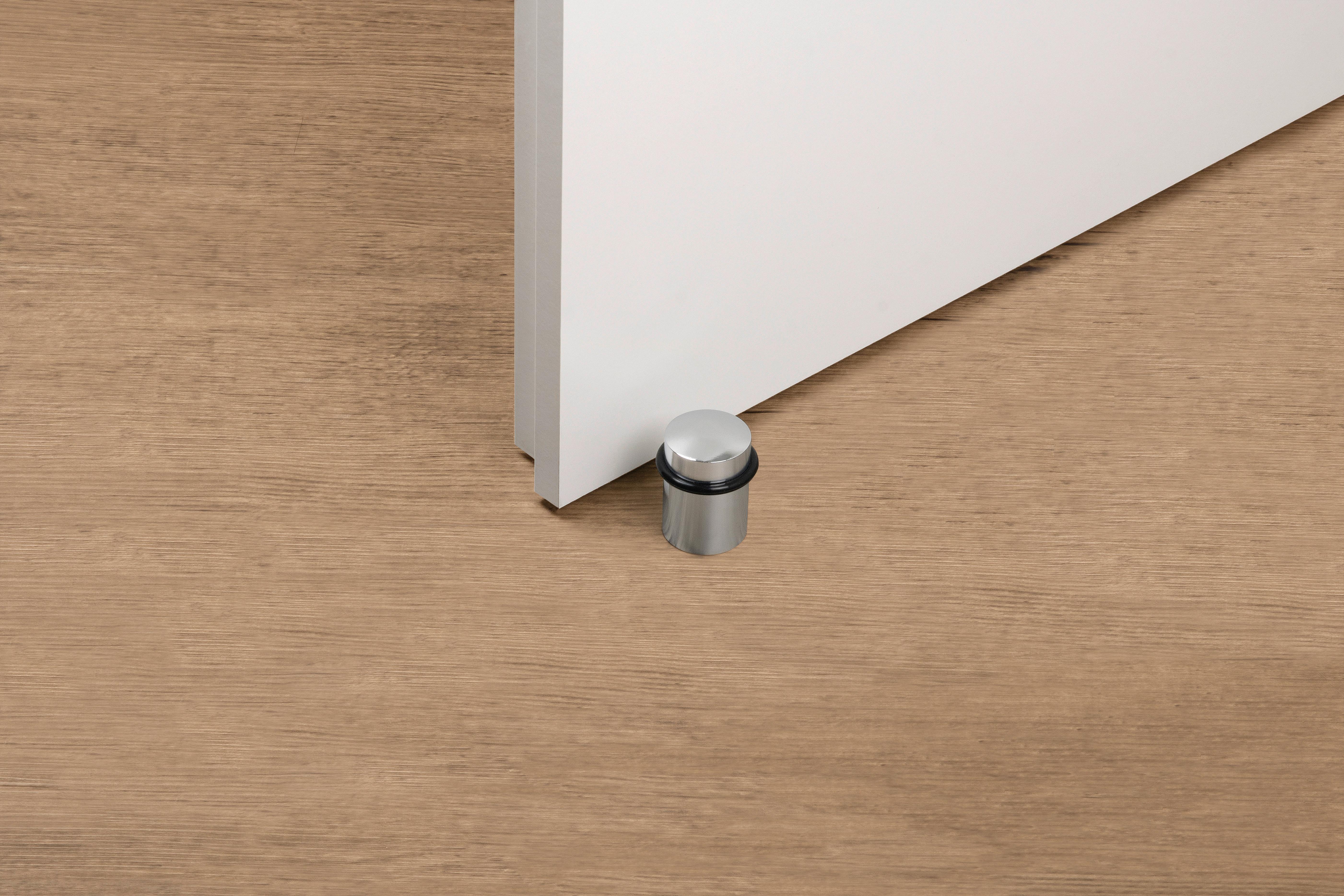 Türstopper 1 Stk. Dxh: 3,5x4,4 Cm Aus Metall Mit Gummiring - Silberfarben, Metall (3,5/4,4cm)