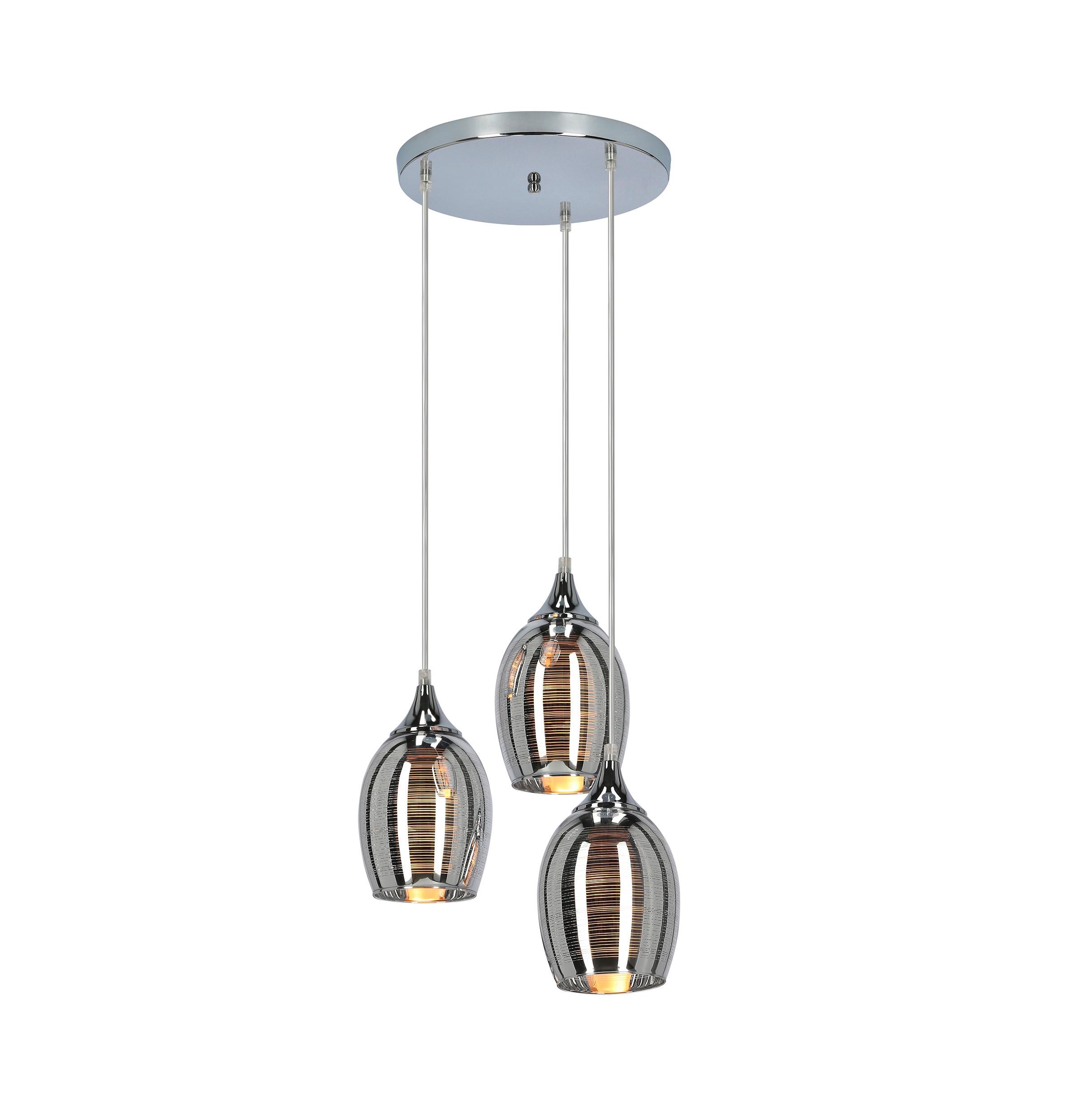 Hängeleuchte 33-60181 - Chromfarben, Design, Metall (35/35/125cm)