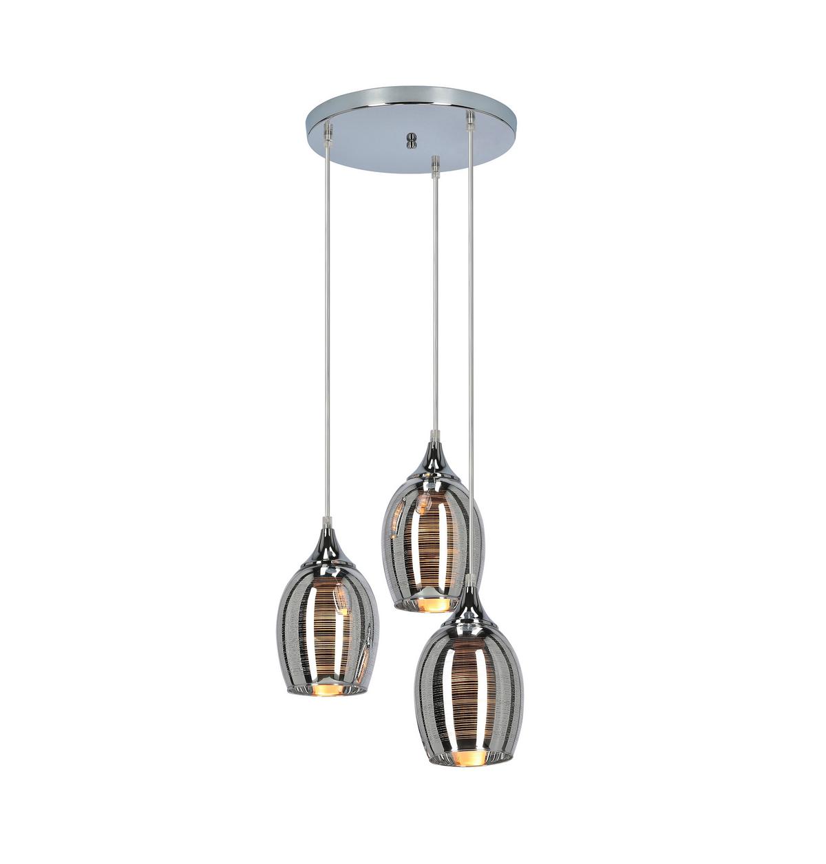 Hängeleuchte 33-60181 - Chromfarben, Design, Metall (35/35/125cm)