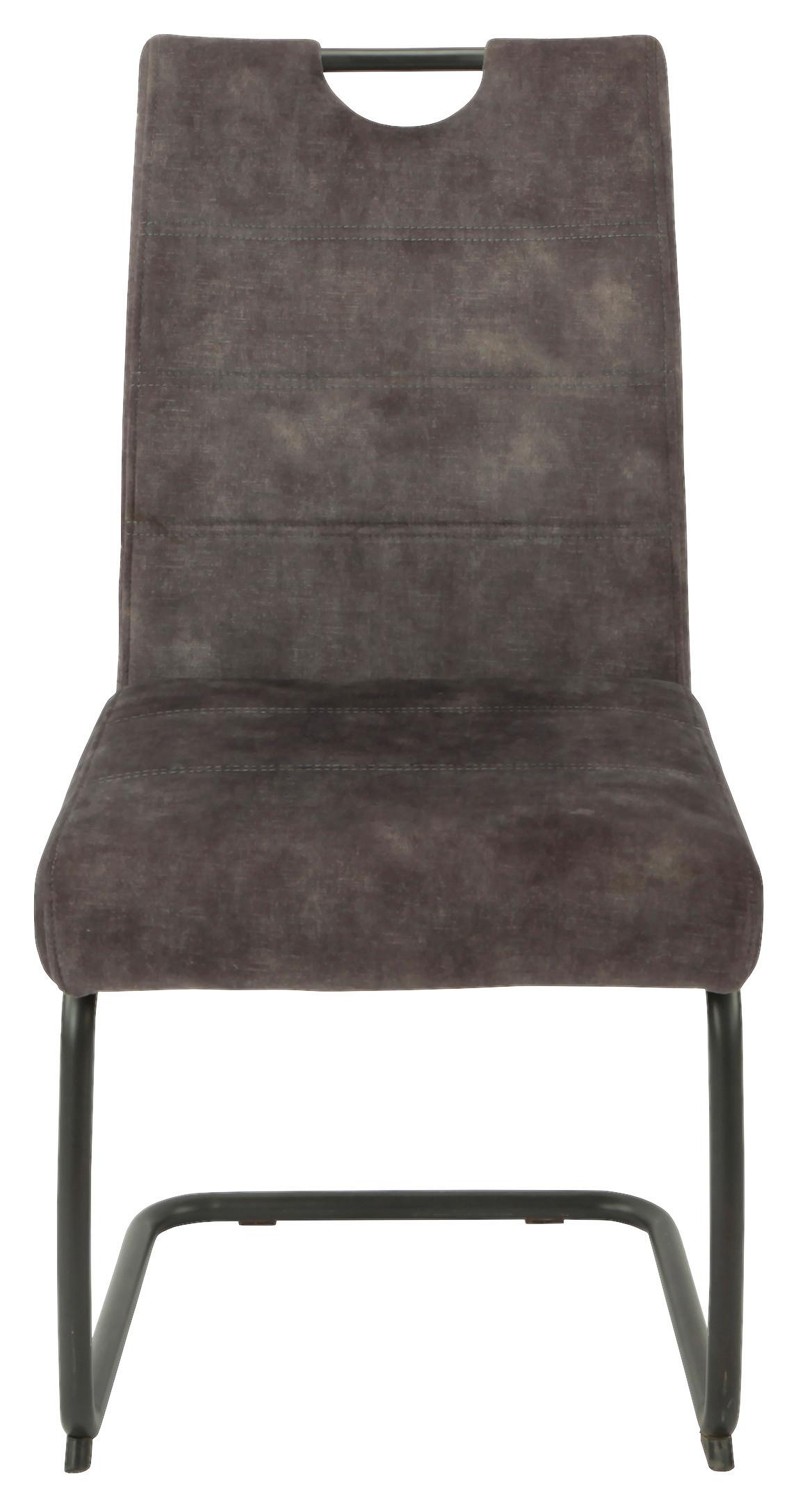 Schwingstuhl Laurina Anthrazit Gepolstert - Anthrazit/Grau, KONVENTIONELL, Textil/Metall (50/97/63cm)