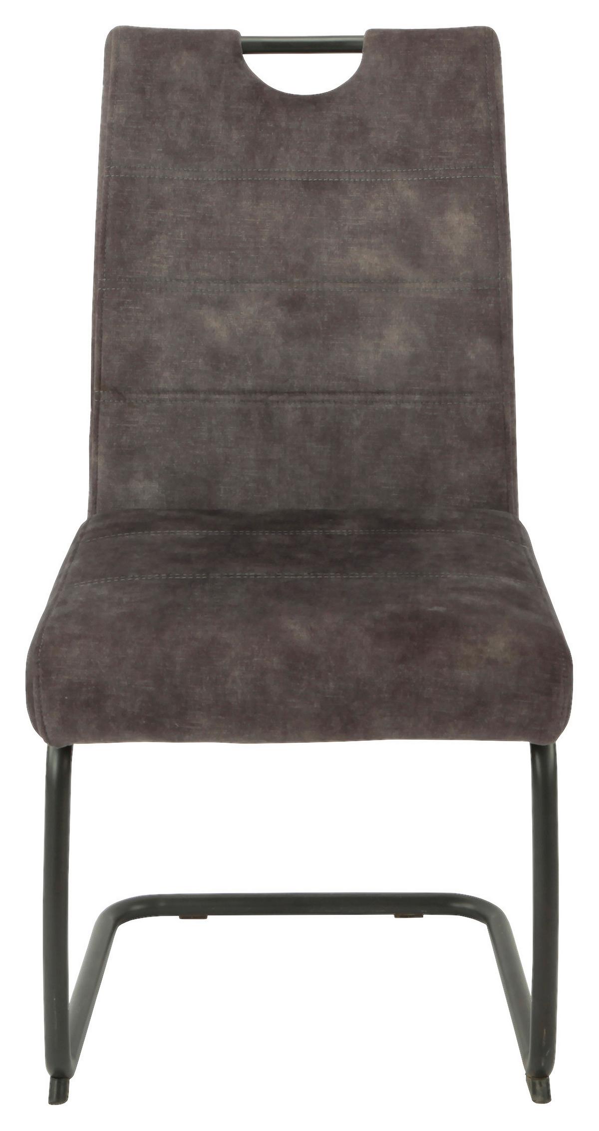 Schwingstuhl Laurina Anthrazit Gepolstert - Anthrazit/Grau, KONVENTIONELL, Textil/Metall (50/97/63cm)