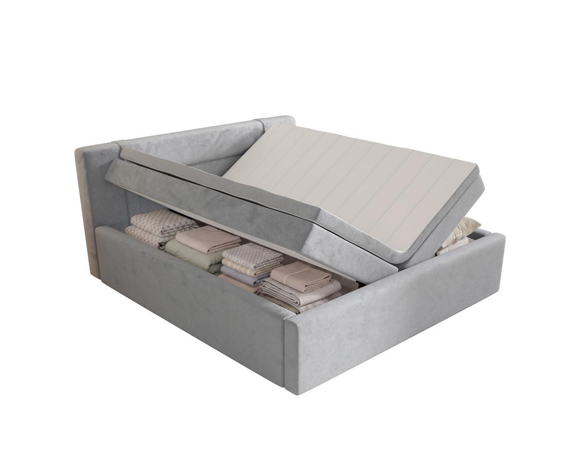 Boxbett Zako 2 Grau LF: 180x200cm - Grau, MODERN, Textil (180/200cm) - MID.YOU