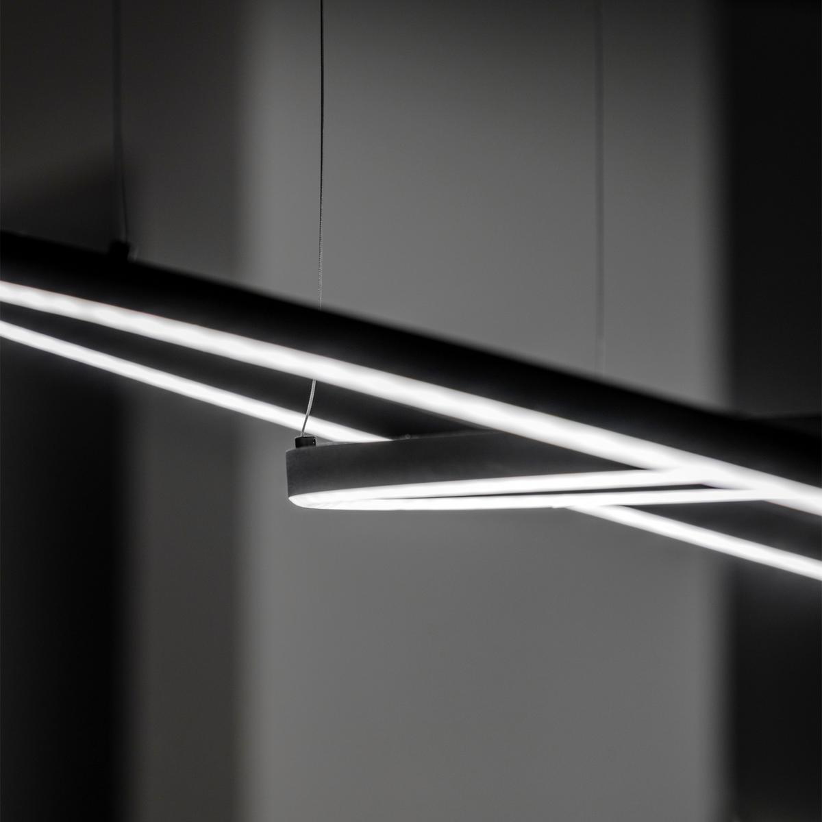LED-Hängeleuchte Oracle Slim Schwarz D: 90 cm - Schwarz, Design, Kunststoff/Metall (90/27,5/202,5cm) - Ideal Lux