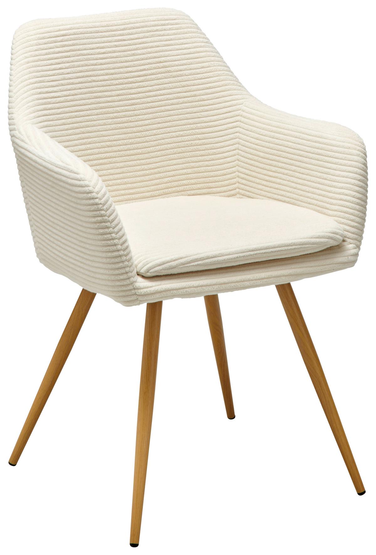 Armlehnstuhl Cardiff - Beige/Naturfarben, LIFESTYLE, Textil/Metall (57/83/62cm) - MID.YOU
