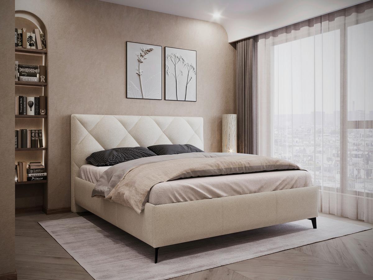 Čalúnená posteľ BIANCO 180x200, sivohnedá - sivohnedá/čierna, Modern, kov/drevo (180/200cm)