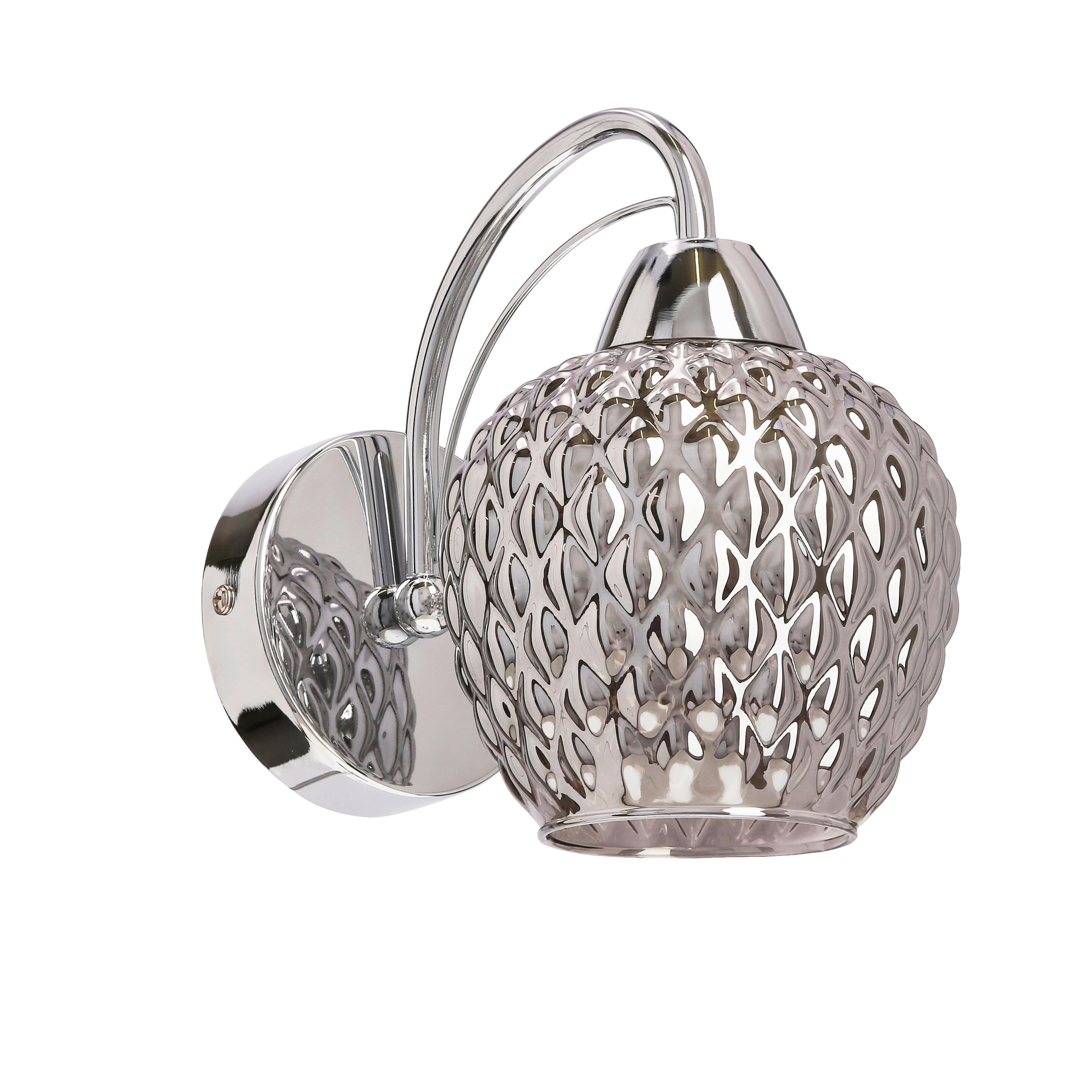 Wandleuchte 21-35240 Tobias - Chromfarben, KONVENTIONELL, Glas/Metall (20.5/13/19.5cm)