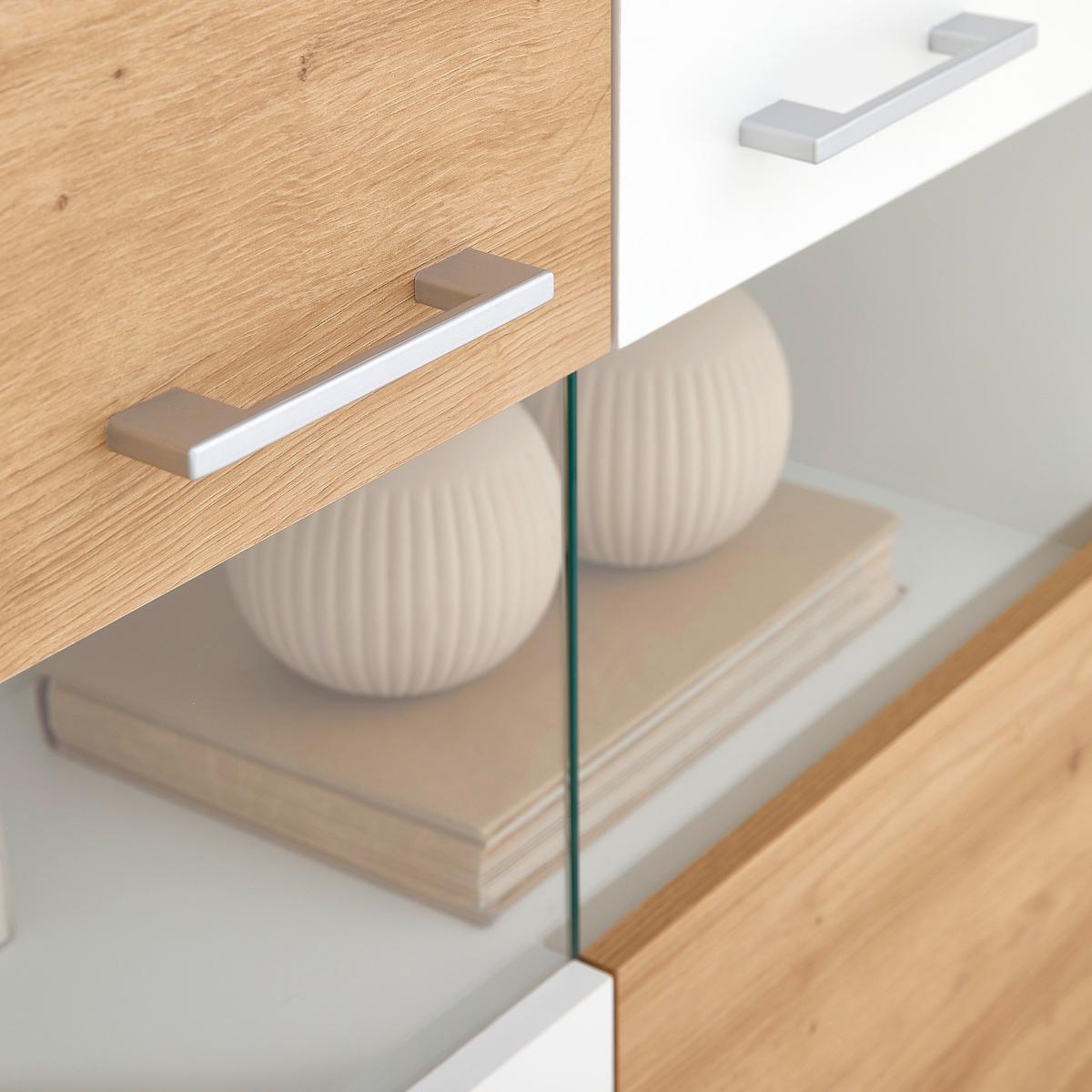 Wohnkombination 4 Tlg. Valencia - MODERN, Glas/Holzwerkstoff (350/190/40cm)