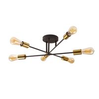 Deckenleuchte Armstrong 8046-6bk - Messingfarben/Schwarz, Basics, Metall (64/20cm)