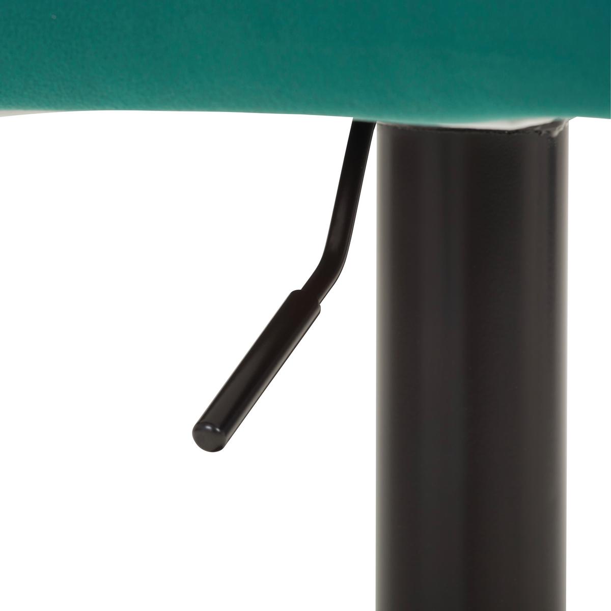 Barhocker Adriano, Samt Grün höhenverstellbar, B: 53,5 cm - Schwarz/Grün, MODERN, Textil/Metall (53,5/108/53cm) - Livetastic