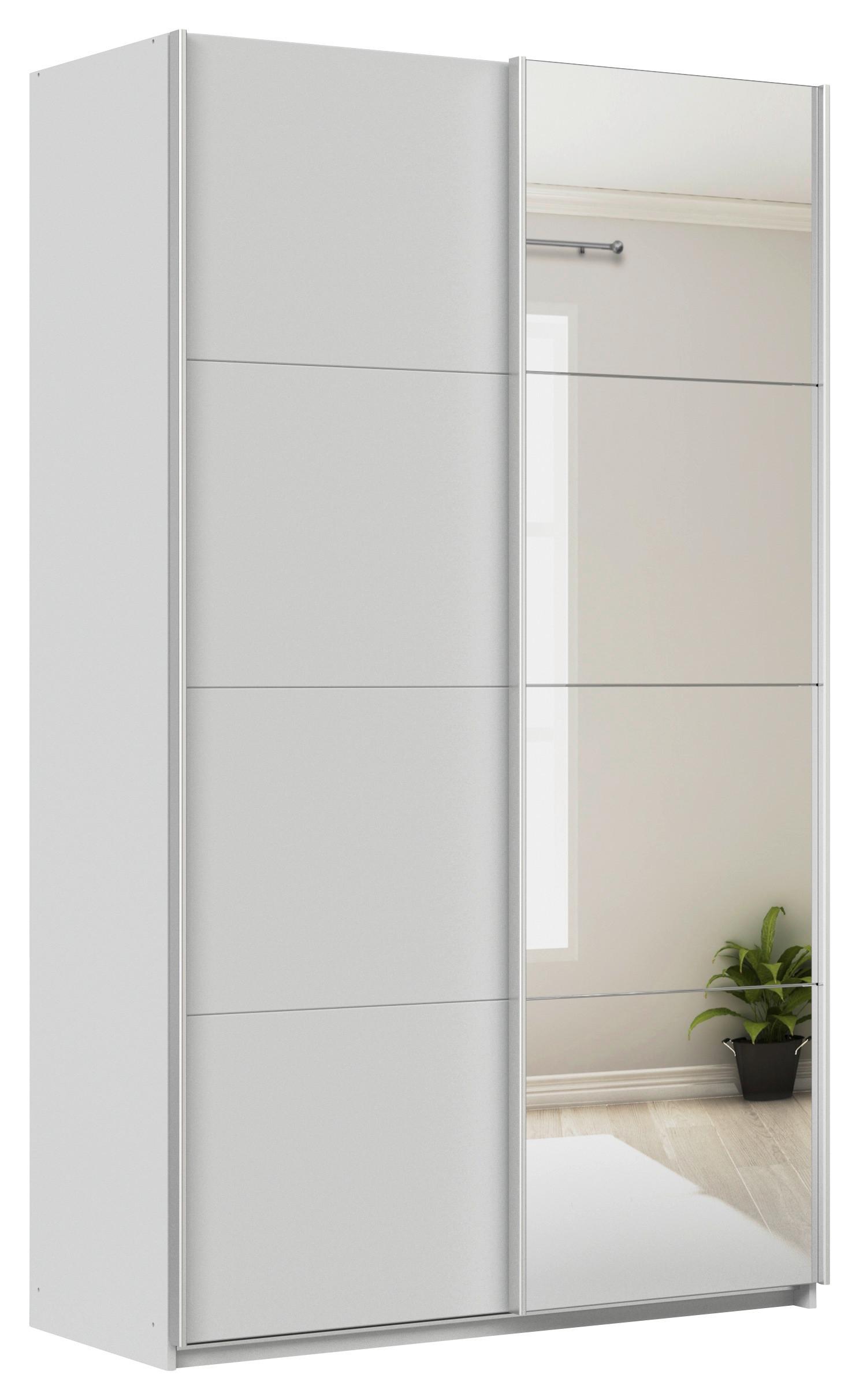 Schwebetürenschrank Feldkirch 136 Maxihöhe - Silberfarben/Hellgrau, MODERN, Holzwerkstoff (136/229/62cm)