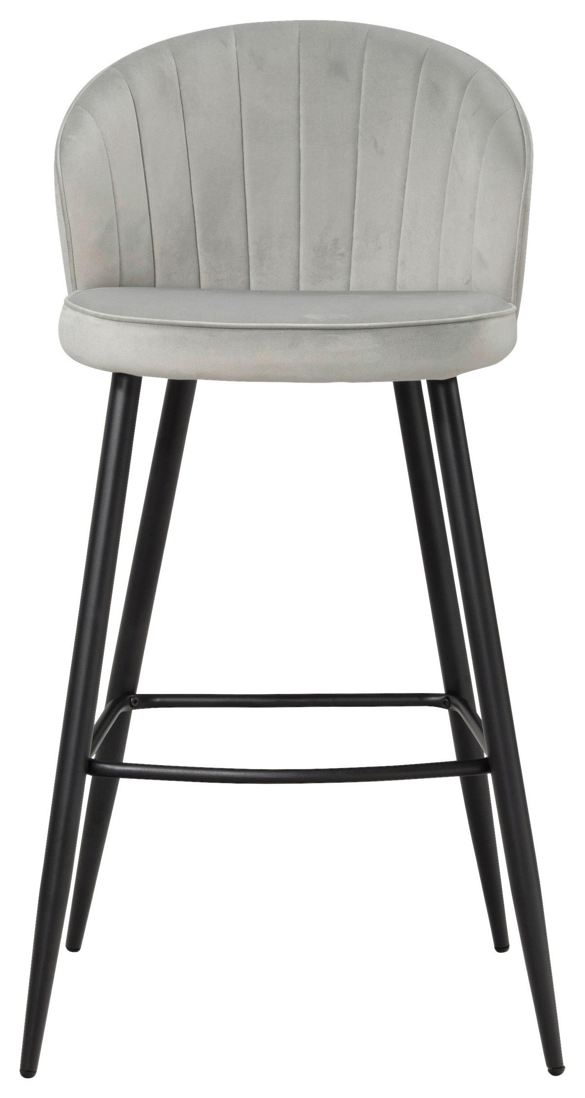 Barhocker-set Grau B: 56 Cm - Schwarz/Grau, Design, Textil/Metall (56/102,5/52,5cm) - MID.YOU