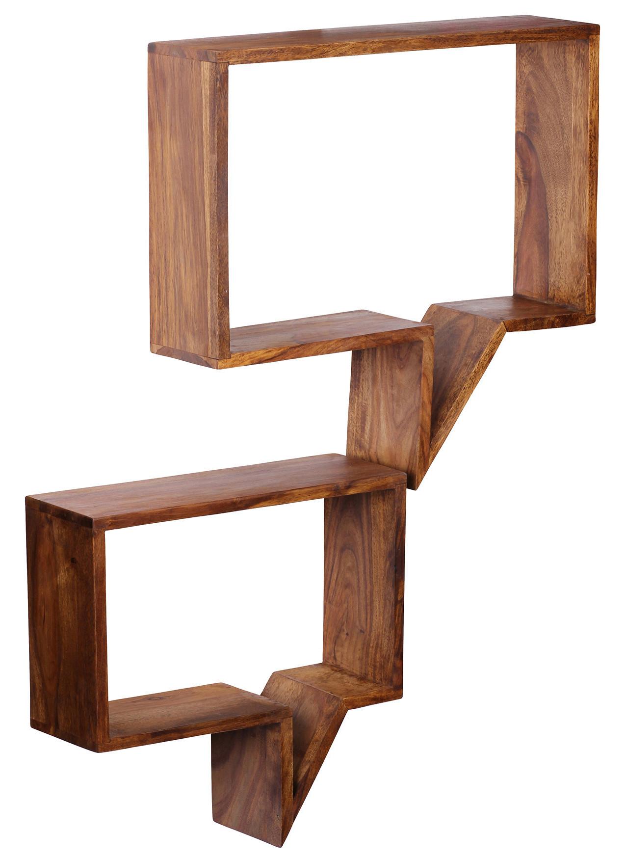 Wandregal-Set Mumbai 50 cm Sheesham - MODERN, Holz (50/49/13cm) - MID.YOU