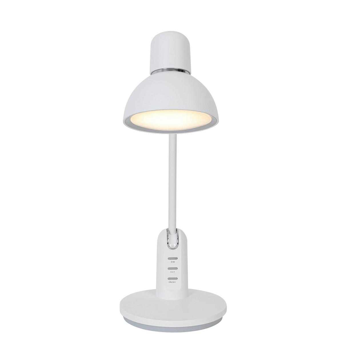 LED-Schreibtischleuchte Luana - Weiß, MODERN, Kunststoff/Metall (46,7/23,9/16,4cm) - Luca Bessoni