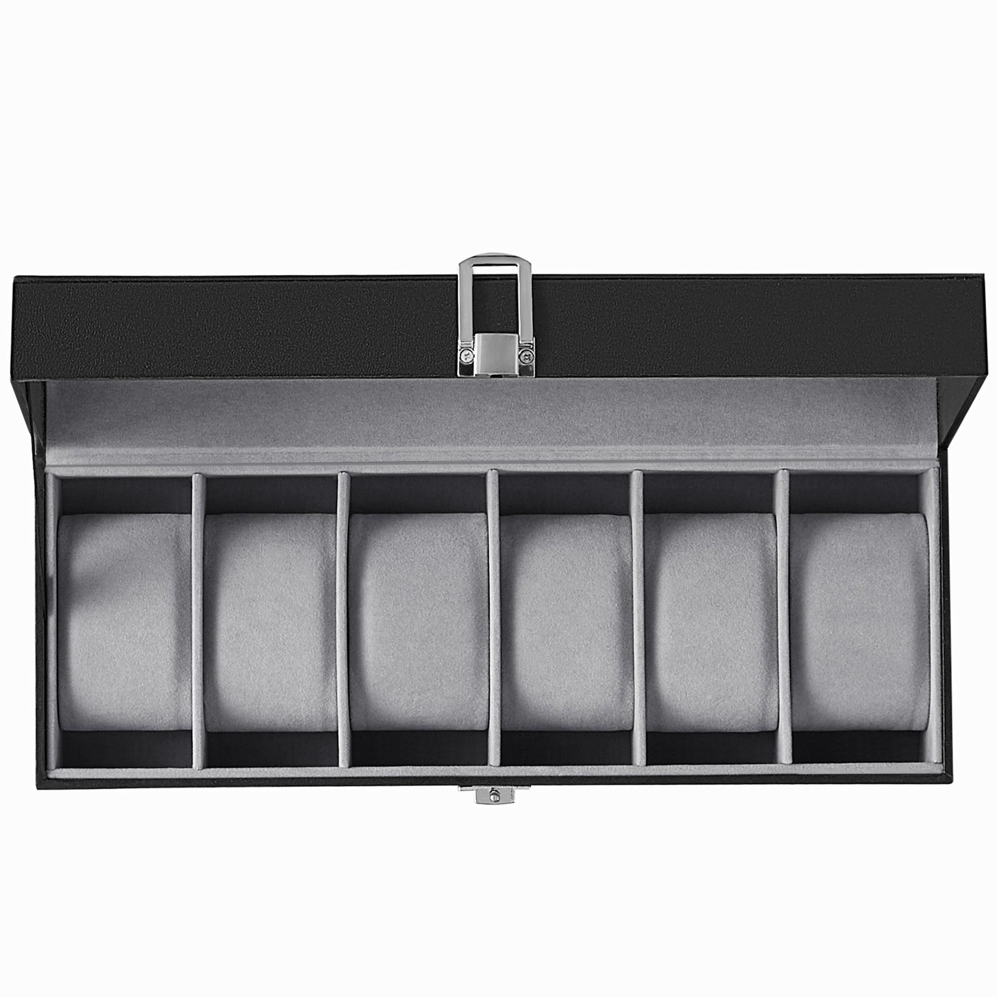 Uhrenbox Schwarz B: 30 Cm - Schwarz, Basics, Glas/Holzwerkstoff (30/8/11,2cm)