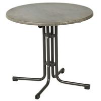 Gartentisch Klappbar Acamp Piazza Aluminium D: 80 cm - Anthrazit/Grau, Basics, Holzwerkstoff/Metall (80/72cm) - Gardenson