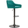 Barhocker Adriano, Samt Grün höhenverstellbar, B: 53,5 cm - Schwarz/Grün, MODERN, Textil/Metall (53,5/108/53cm) - Livetastic