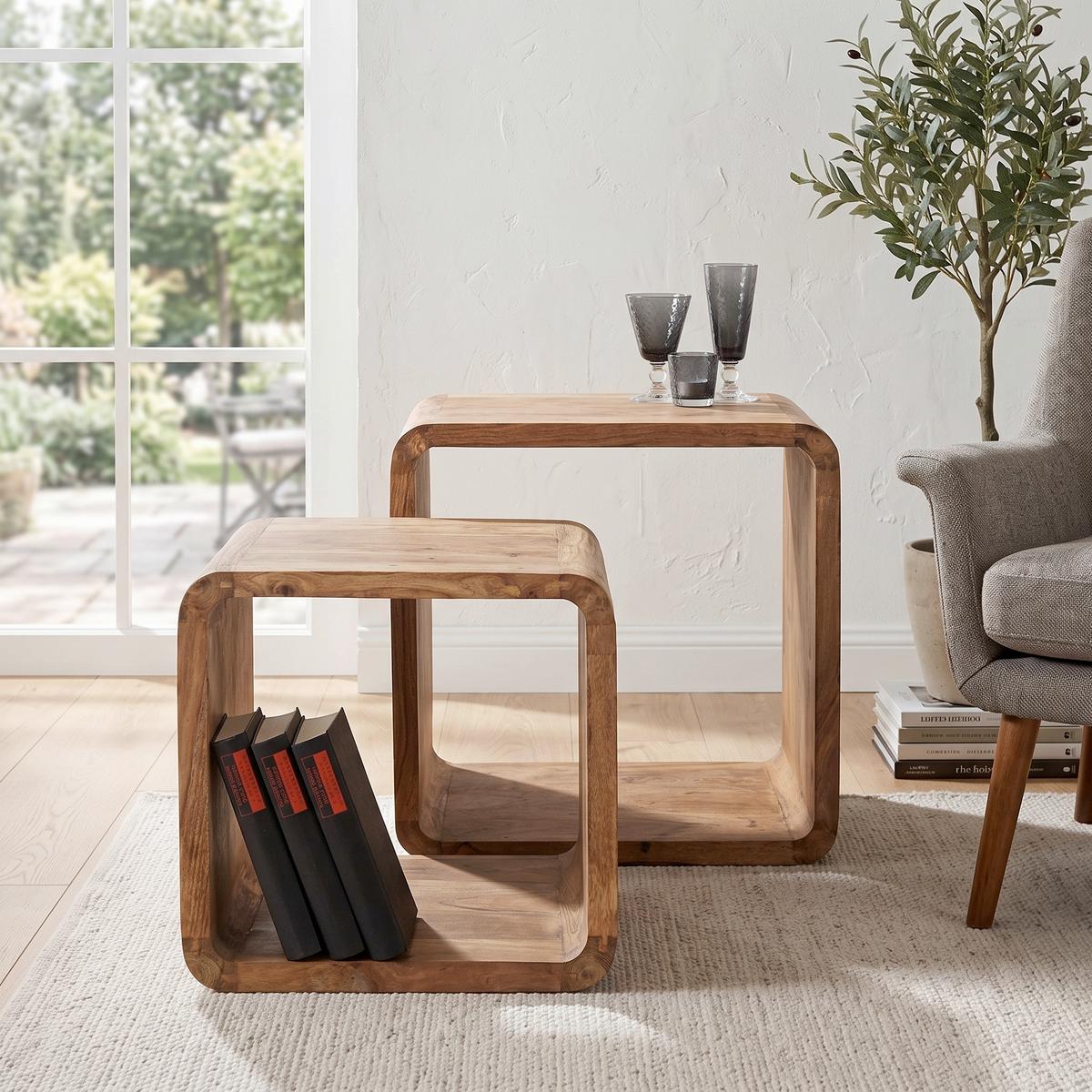 REGAL CUBEN SQUARE - Sheeshamfarben, Design, Holz - Kare-Design
