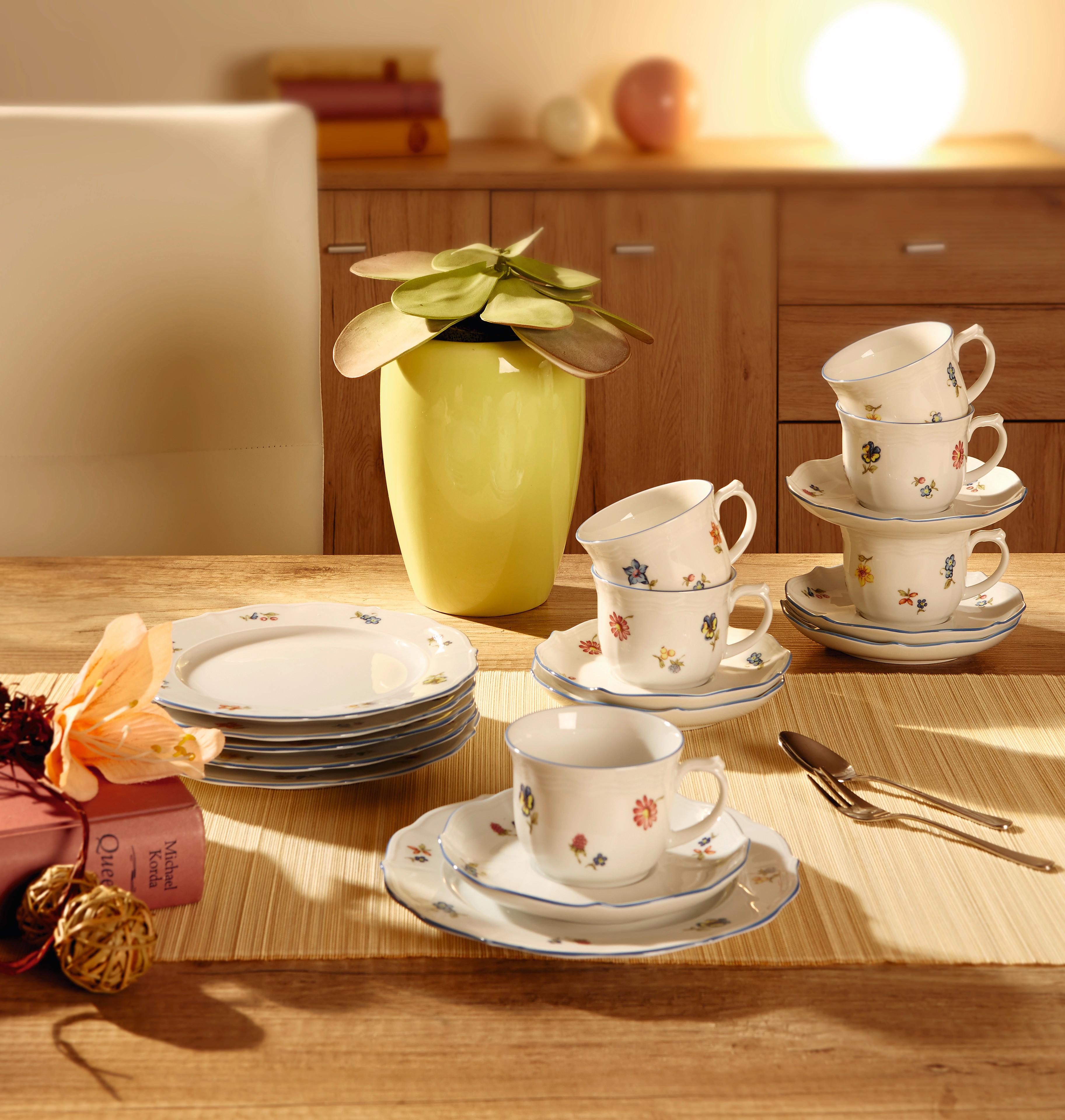 Kaffeeservice Sonate Porzellan Für 6 Personen, Geschirr Set - Blau/Multicolor, ROMANTIK / LANDHAUS, Keramik (30/15/15cm) - Seltmann Weiden