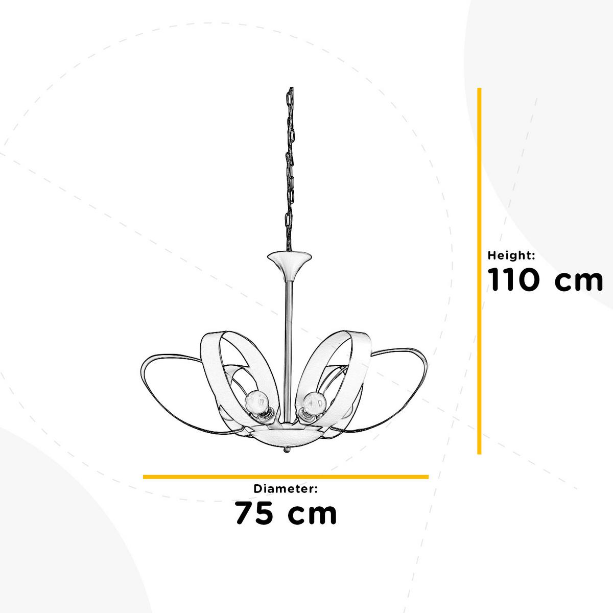 Kronleuchter 4735/6 - Weiß, Design, Metall (65/110cm)
