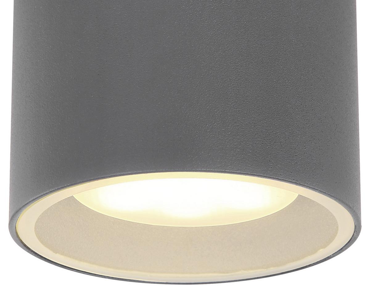 Led Außendeckenleuchte Alcala 11 Watt Metall/Glas - Klar/Anthrazit, Basics, Glas/Metall (10,8/9,6cm) - Globo