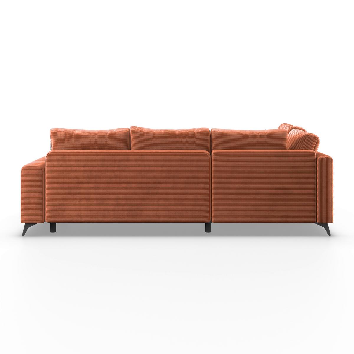 Ecksofa mit Schlaffunktion Lincoln Kupfer Cord 212x270 cm - Schwarz/Kupferfarben, MODERN, Textil (212/270cm)