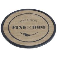 Podložka pod hrnec BBQ, Ø: 20 cm - černá/hnědá, Moderní, kov/dřevo (20cm) - Premium Living