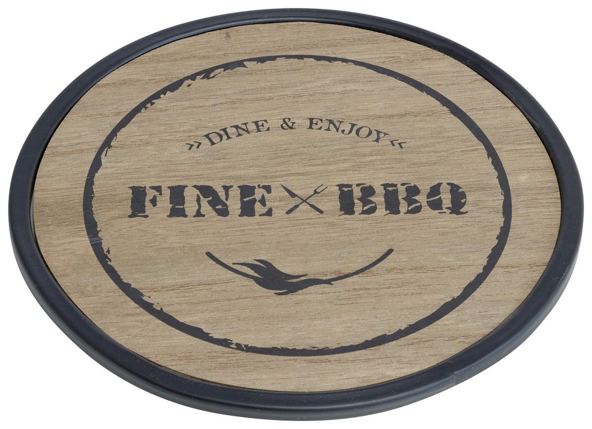 Podložka pod hrnec BBQ, Ø: 20 cm - černá/hnědá, Moderní, kov/dřevo (20cm) - Premium Living