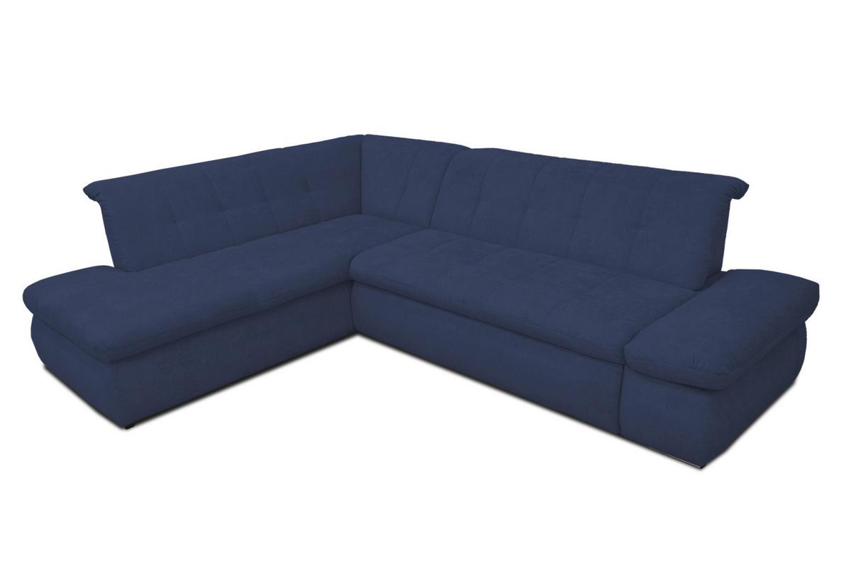 Ecksofa Moric Dunkelblau Mikrofaser - Chromfarben/Dunkelblau, KONVENTIONELL, Textil (216/273cm) - MID.YOU