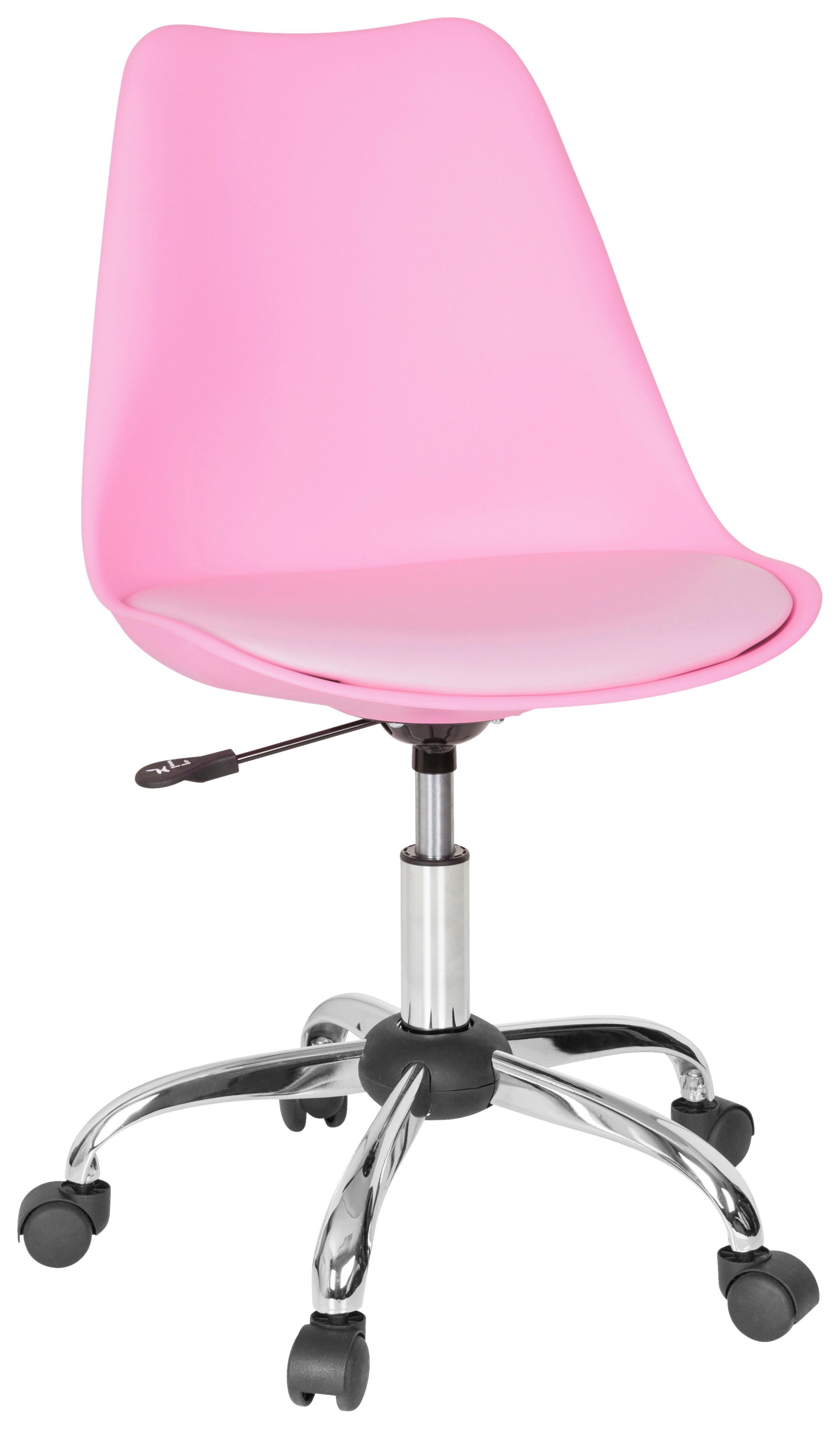 Drehstuhl Fancy pro Lederlook Pink bis 80kg - Pink, MODERN, Kunststoff/Textil (48/86/54cm) - MID.YOU