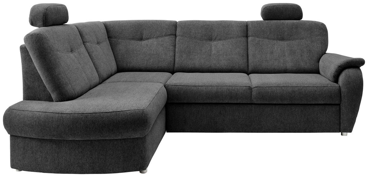 Eckschlafsofa Rosali Anthrazit S: 180x264 Cm - Chromfarben/Anthrazit, MODERN, Textil (180/264cm) - Livetastic