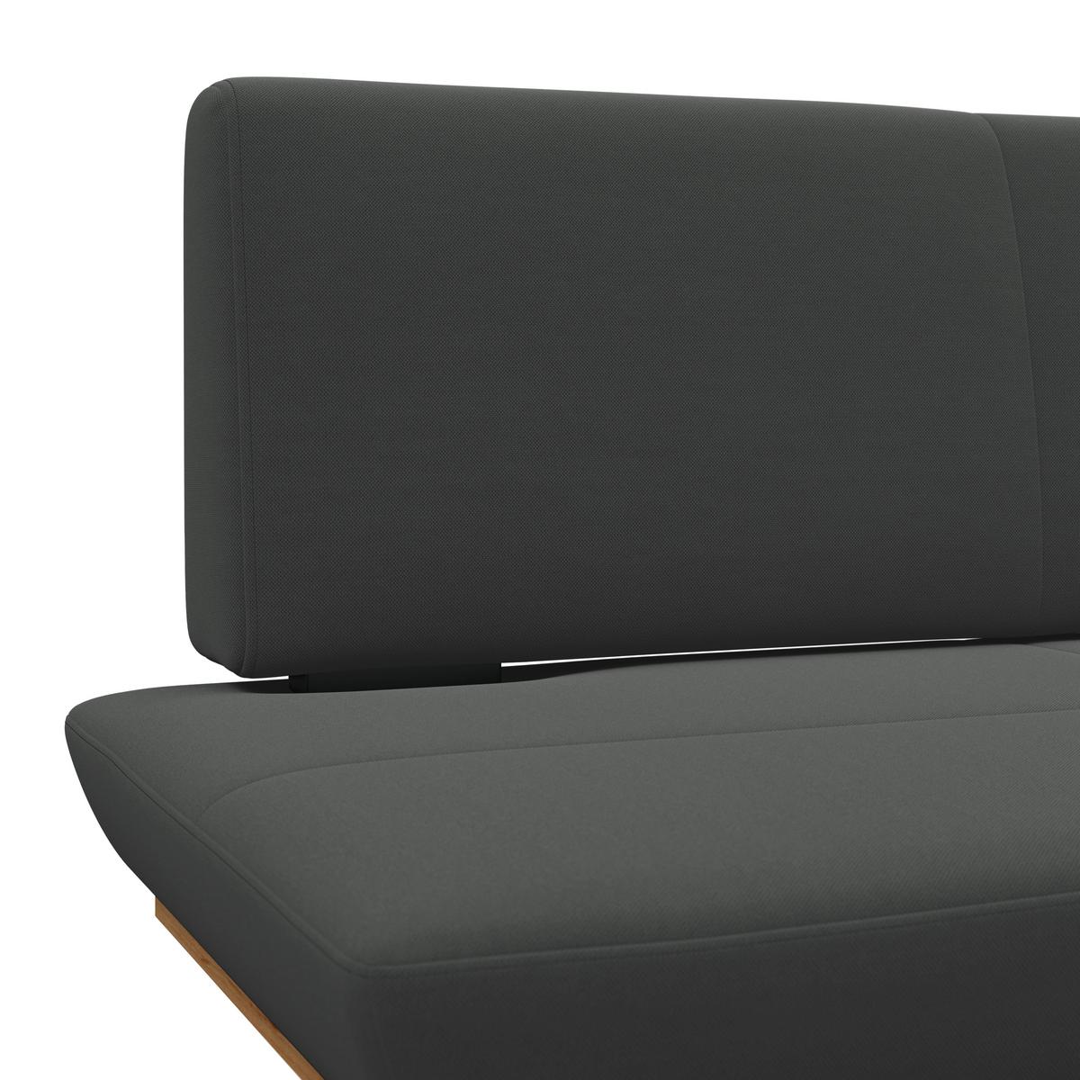 Sitzbank Tristan Webstoff anthrazit, B: 130cm - Anthrazit/Schwarz, MODERN, Holz/Textil (130/48/90cm) - James Wood