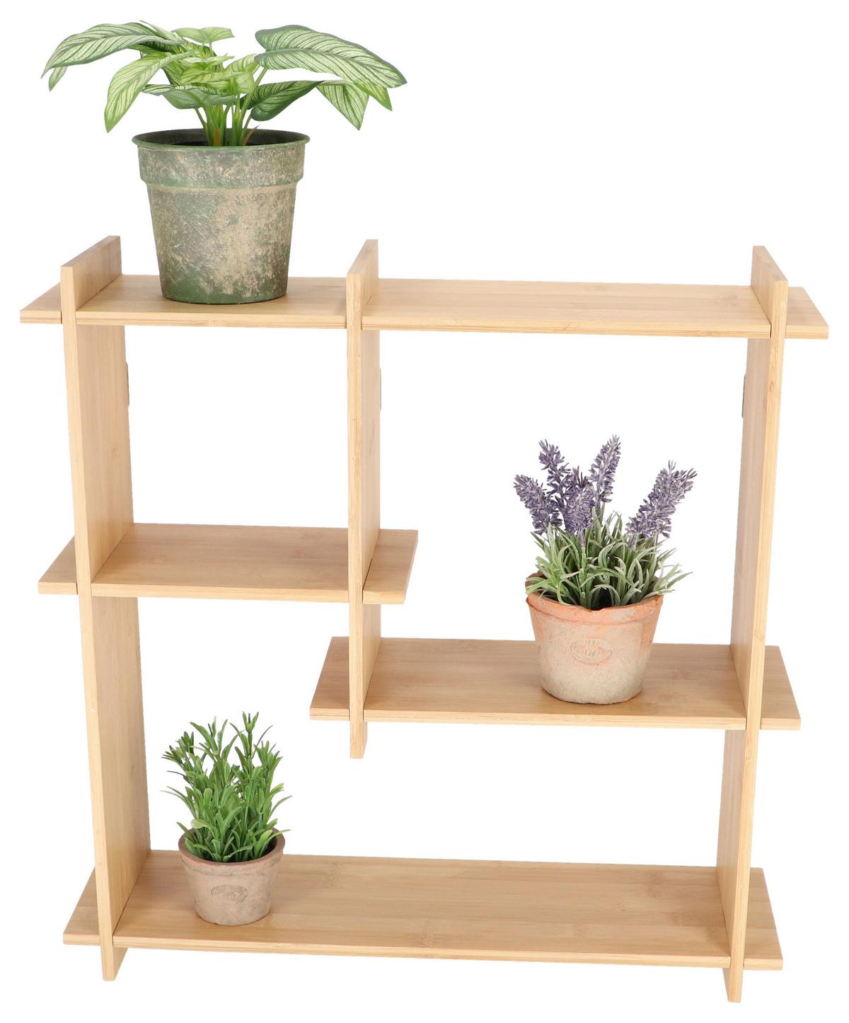 Wandregal Mit Übertopf Bambus Pflanzenregal_py201 - Hellbraun, LIFESTYLE, Holz (55/15,2/55cm)