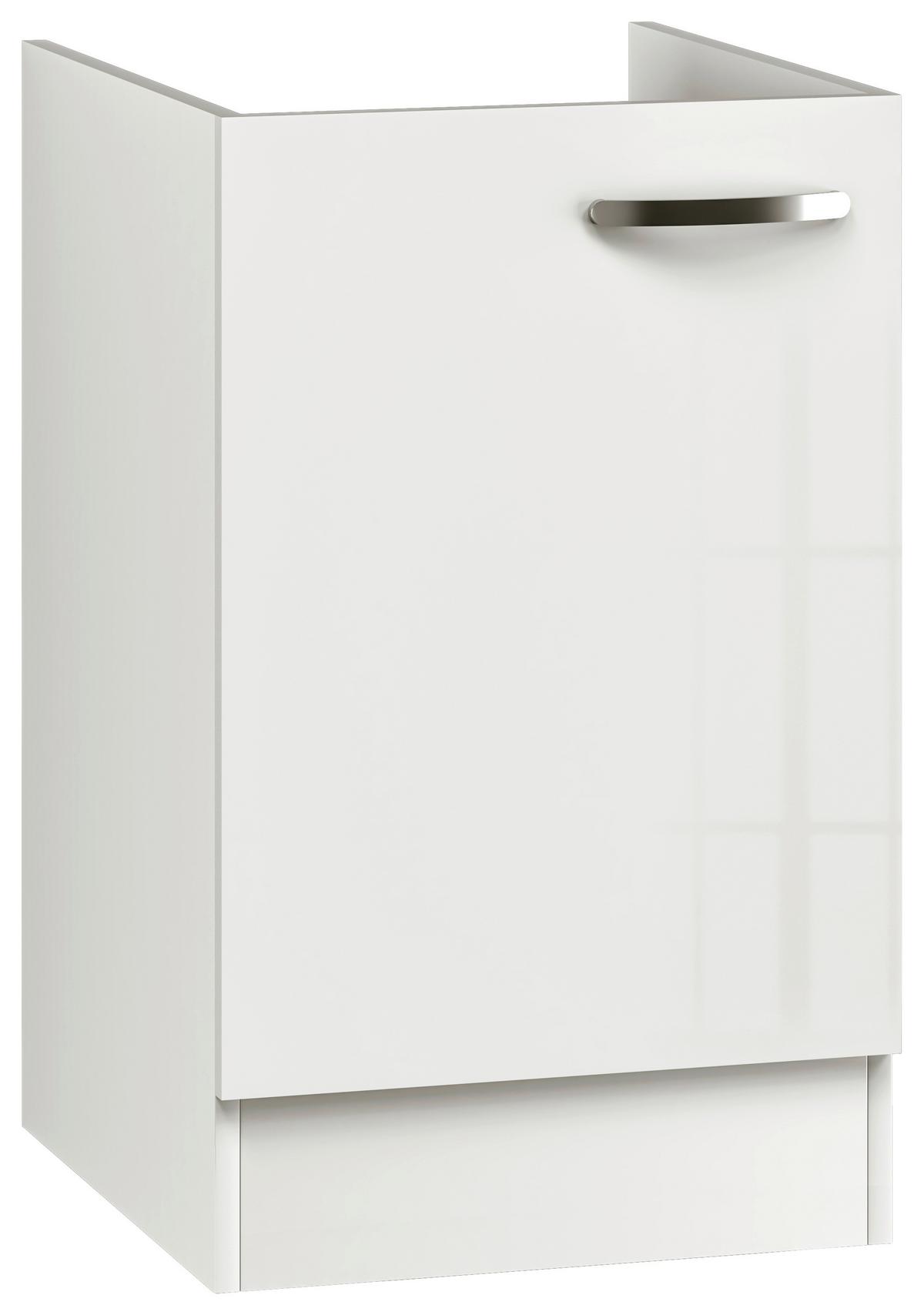 Spülenschrank Alba B: 50 Cm Weiß Ohne Arbeitsplatte - Weiß Hochglanz/Weiß, MODERN, Holzwerkstoff (50/82/57cm)