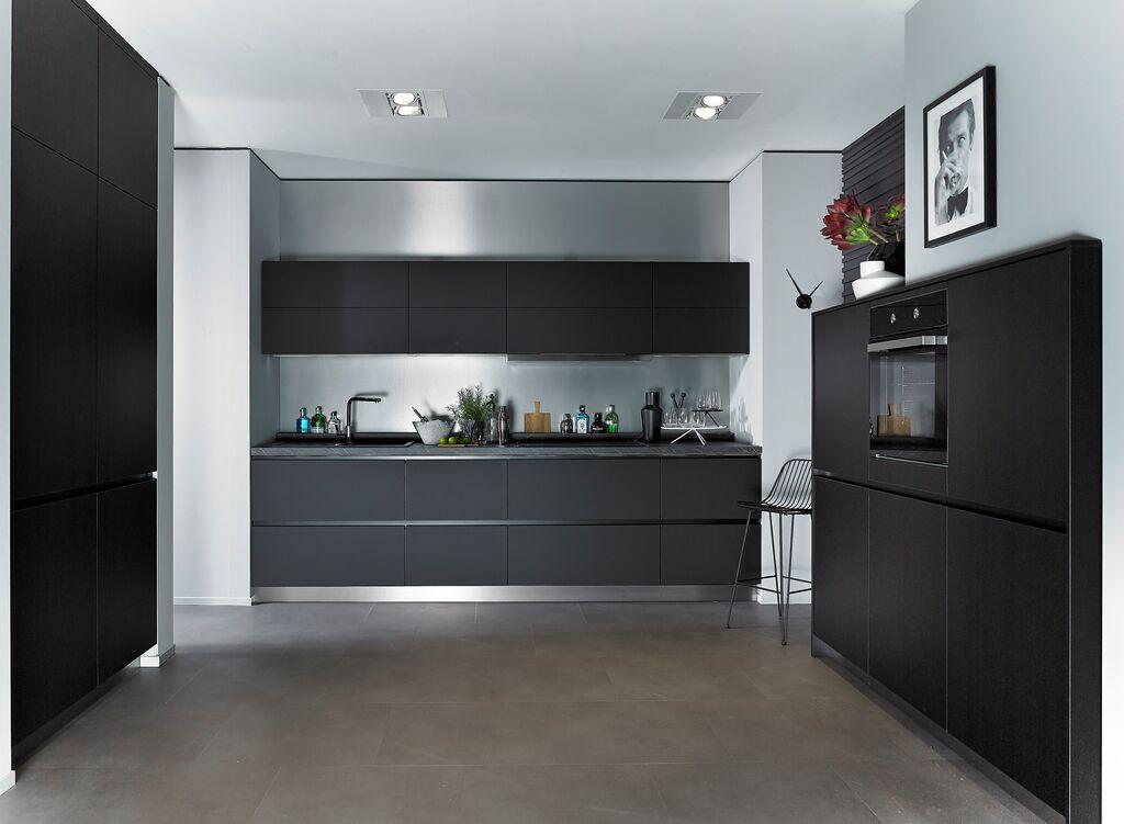 Einbauküche Ip3150 Frei Planbar Modern, Grifflos - Anthrazit, MODERN, Holzwerkstoff - Impuls