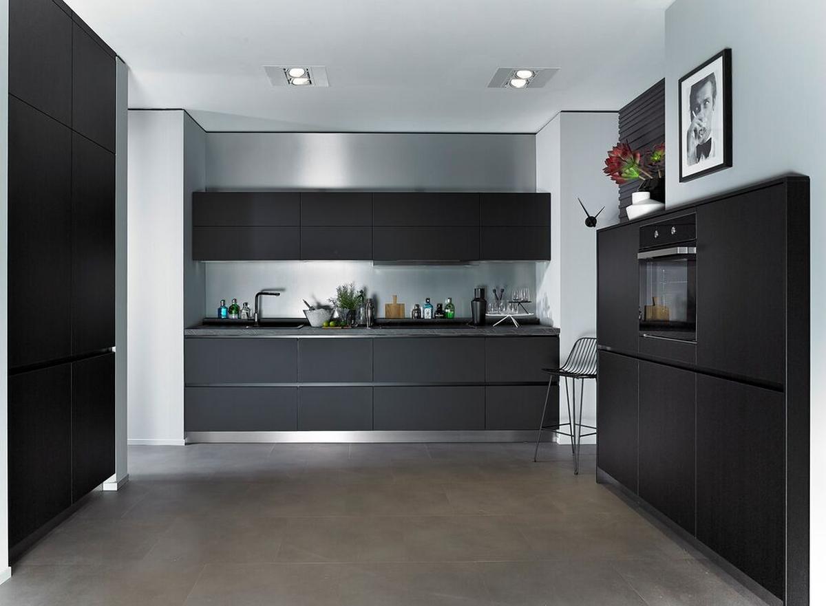 Einbauküche Ip3150 Frei Planbar Modern, grifflos - Anthrazit, MODERN, Holzwerkstoff - Impuls