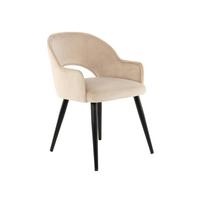 Armlehnstuhl-Set Joris 110 - Champagner/Schwarz, MODERN, Textil/Metall (55/77/58cm) - Kayoom