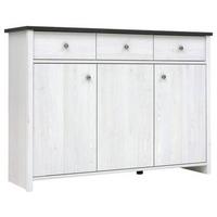 Kommode Porto Chest Of Drawers - Lärchefarben/Schwarz, Design, Holzwerkstoff (128,5/94/40cm)