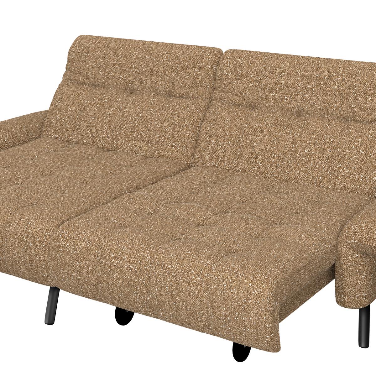 Ecksofa Coast Cognac, 173x244cm - Cognac/Schwarz, KONVENTIONELL, Holzwerkstoff/Textil (173/244cm)
