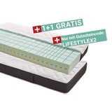 Komfortschaum- & Wendematratze Lifestyle H2 90x200 - Weiß/Grau, MODERN, Textil (90/200cm) - Primatex Deluxe