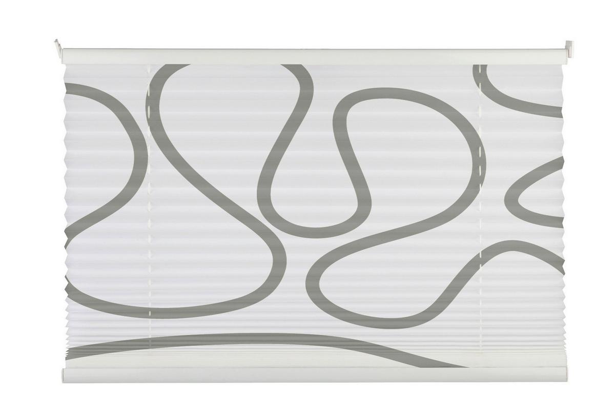Plissee Free Move Weiß, Taupe B: 75 cm - Taupe/Weiß, Design, Textil (75/130cm) - Homeware