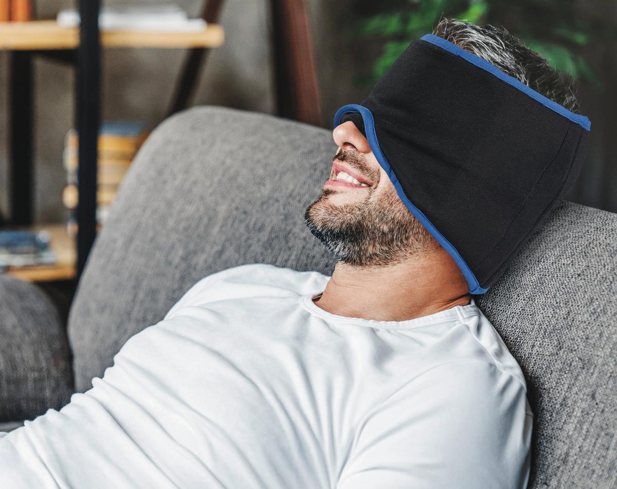SCHLAFMASKE MYSLEEPMASK L/XL SCHWARZ/BLAU - Blau/Schwarz, Basics, Textil (28/19/1cm)