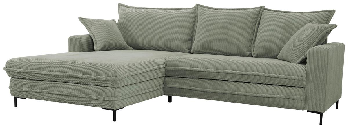 Ecksofa Armilla Grün S: 174x272 cm - Schwarz/Grün, Design, Textil (174/272cm) - MID.YOU